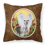 Caroline'S Treasures Ss8185Pw1414 Chinese Crested Decorative Canvas Fabric Pillow, Large, Multicolor