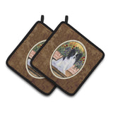 Caroline'S Treasures Papillon Pair Of Pot Holders Ss8210Pthd, 7.5Hx7.5W, Multicolor