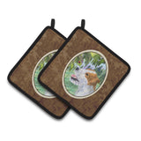 Caroline'S Treasures Jack Russell Terrier Pair Of Pot Holders Ss8211Pthd, 7.5Hx7.5W, Multicolor