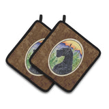 Caroline'S Treasures Schnauzer Pair Of Pot Holders Ss8256Pthd, 7.5Hx7.5W, Multicolor