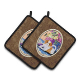 Caroline'S Treasures Japanese Chin Pair Of Pot Holders Ss8300Pthd, 7.5Hx7.5W, Multicolor