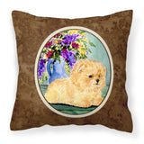 Caroline'S Treasures Ss8302Pw1414 Pomeranian Decorative Canvas Fabric Pillow, Large, Multicolor