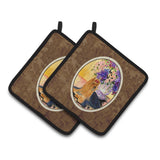 Caroline'S Treasures Yorkie Pair Of Pot Holders Ss8304Pthd, 7.5Hx7.5W, Multicolor