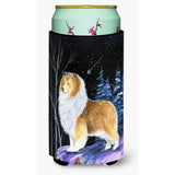 Starry Night Sheltie Tall Boy Beverage Insulator Beverage Insulator Hugger