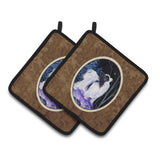 Caroline'S Treasures Starry Night Papillon Pair Of Pot Holders Ss8383Pthd, 7.5Hx7.5W, Multicolor