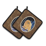 Caroline'S Treasures Starry Night Pomeranian Pair Of Pot Holders Ss8396Pthd, 7.5Hx7.5W, Multicolor
