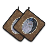 Caroline'S Treasures Starry Night Cat - Persian Pair Of Pot Holders Ss8402Pthd, 7.5Hx7.5W, Multicolor