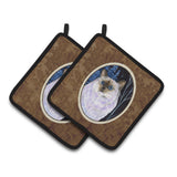 Caroline'S Treasures Starry Night Cat - Birman Pair Of Pot Holders Ss8403Pthd, 7.5Hx7.5W, Multicolor