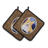 Caroline'S Treasures Corgi Pair Of Pot Holders Ss8414Pthd, 7.5Hx7.5W, Multicolor