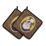 Caroline'S Treasures English Bulldog Pair Of Pot Holders Ss8415Pthd, 7.5Hx7.5W, Multicolor