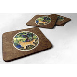 Caroline'S Treasures Ss8426Fc Golden Retriever Foam Coasters (Set Of 4), 3.5 H X 3.5 W, Multicolor