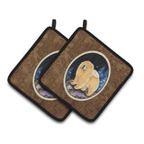 Caroline'S Treasures Starry Night Chow Pair Of Pot Holders Ss8454Pthd, 7.5Hx7.5W, Multicolor