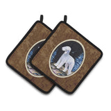 Caroline'S Treasures Starry Night Bedlington Terrier Pair Of Pot Holders Ss8455Pthd, 7.5Hx7.5W, Multicolor