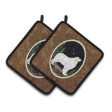 Caroline'S Treasures Starry Night Great Pyrenees Pair Of Pot Holders Ss8471Pthd, 7.5Hx7.5W, Multicolor