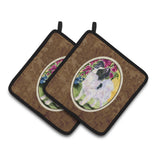 Caroline'S Treasures Papillon Pair Of Pot Holders Ss8477Pthd, 7.5Hx7.5W, Multicolor