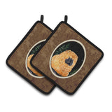 Caroline'S Treasures Starry Night Chow Pair Of Pot Holders Ss8489Pthd, 7.5Hx7.5W, Multicolor