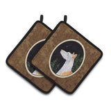 Caroline'S Treasures Starry Night Ibizan Hound Pair Of Pot Holders Ss8499Pthd, 7.5Hx7.5W, Multicolor