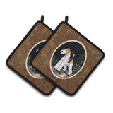 Caroline'S Treasures Starry Night Fox Terrier Pair Of Pot Holders Ss8503Pthd, 7.5Hx7.5W, Multicolor