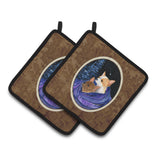 Caroline'S Treasures Starry Night Chihuahua Pair Of Pot Holders Ss8513Pthd, 7.5Hx7.5W, Multicolor