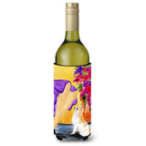 Lady With Her Chihuahua Wine Bottle Beverage Insulator Beverage Insulator Hugger