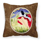 Caroline'S Treasures Ss8524Pw1414 Lady With Her Japanese Chin Fabric Pillow, Large, Multicolor