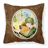 Caroline'S Treasures Ss8527Pw1414 Lady Driving With Her Chow Chow Fabric Pillow, Large, Multicolor