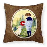 Caroline'S Treasures Ss8530Pw1414 Little Boy With His Golden Retriever Fabric Pillow, Large, Multicolor