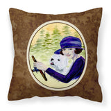Caroline'S Treasures Ss8532Pw1414 Woman Driving With Her Westie Fabric Pillow, Large, Multicolor
