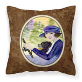 Caroline'S Treasures Ss8538Pw1414 Lady Driving With Her Pomeranian Fabric Pillow, Large, Multicolor