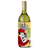 Lady Driving With Her Shih Tzu Wine Bottle Beverage Insulator Beverage Insulator Hugger