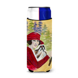 Lady Driving With Her Shih Tzu Ultra Beverage Insulators For Slim Cans Ss8539Muk