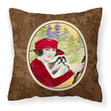 Caroline'S Treasures Ss8539Pw1414 Lady Driving With Her Shih Tzu Fabric Pillow, Large, Multicolor