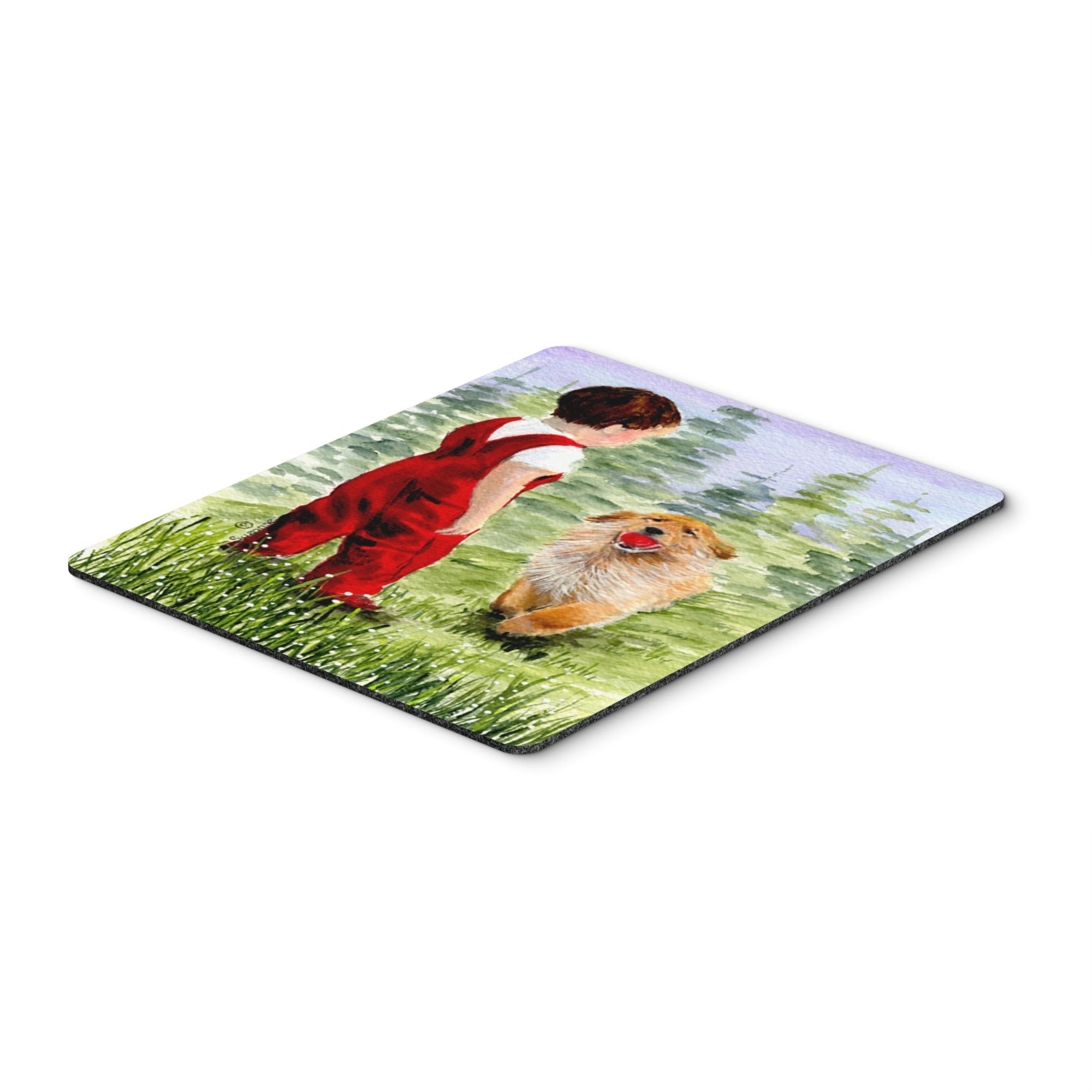 Caroline'S Treasures Mouse/Hot Pad/Trivet, Little Boy With His Golden Retriever (Ss8545Mp)