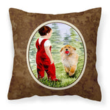 Caroline'S Treasures Ss8545Pw1414 Little Boy With His Golden Retriever Fabric Pillow, Large, Multicolor