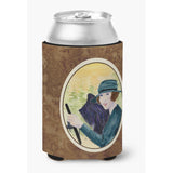 Lady Driving With Her Briard Can Or Bottle Beverage Insulator Hugger