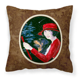 Caroline'S Treasures Ss8551Pw1414 Lady Driving With Her Rottweiler Fabric Pillow, Large, Multicolor