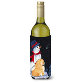 Snowman With Chow Chow Wine Bottle Beverage Insulator Beverage Insulator Hugger