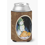 Snowman With Welsh Terrier Can Or Bottle Beverage Insulator Hugger