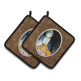 Caroline'S Treasures Snowman With Lakeland Terrier Pair Of Pot Holders Ss8555Pthd, 7.5Hx7.5W, Multicolor