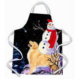 Caroline'S Treasures Ss8579Apron Golden Retriever With Snowman In Red Hat Apron, Large, Multicolor