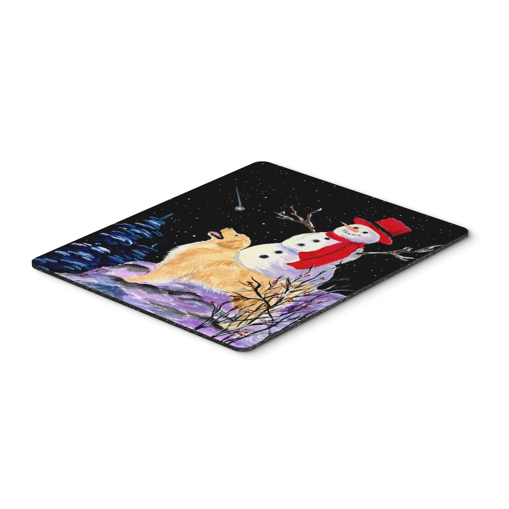 Caroline'S Treasures Mouse/Hot Pad/Trivet, Golden Retriever With Snowman In Red Hat (Ss8579Mp)