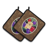 Caroline'S Treasures Golden Retriever Pair Of Pot Holders Ss8581Pthd, 7.5Hx7.5W, Multicolor
