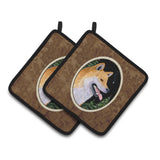 Caroline'S Treasures Shiba Inu Pair Of Pot Holders Ss8598Pthd, 7.5Hx7.5W, Multicolor