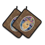 Caroline'S Treasures Golden Retriever Pair Of Pot Holders Ss8627Pthd, 7.5Hx7.5W, Multicolor