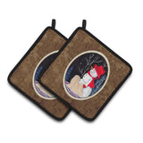 Caroline'S Treasures Lhasa Apso Pair Of Pot Holders Ss8644Pthd, 7.5Hx7.5W, Multicolor