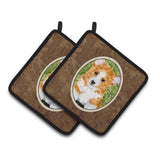 Caroline'S Treasures Corgi Pair Of Pot Holders Ss8710Pthd, 7.5Hx7.5W, Multicolor