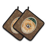 Caroline'S Treasures Pomeranian Pair Of Pot Holders Ss8725Pthd, 7.5Hx7.5W, Multicolor
