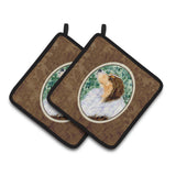 Caroline'S Treasures Australian Shepherd Pair Of Pot Holders Ss8738Pthd, 7.5Hx7.5W, Multicolor