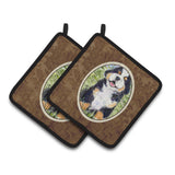 Caroline'S Treasures Bernese Mountain Dog Pair Of Pot Holders Ss8750Pthd, 7.5Hx7.5W, Multicolor