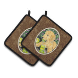 Caroline'S Treasures Golden Retriever Pair Of Pot Holders Ss8759Pthd, 7.5Hx7.5W, Multicolor